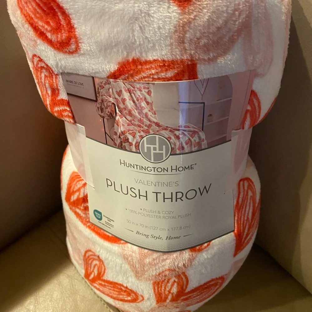 Valentines Day Holiday Heart Throw Blanket